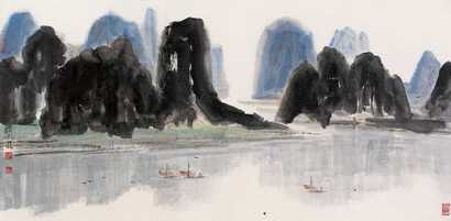 林曦明 漓江山水 镜心